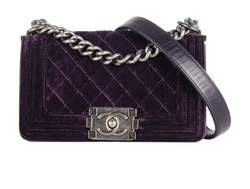 Small Boy Bag, Velvet, Purple, 17252150(2012-2013), DB, 3*